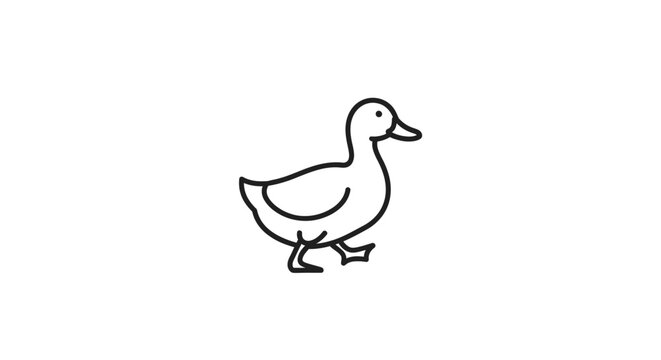 A duck walking alone outside water.