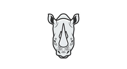 Black and white rhino head drawing. © Achmad Rahayudin