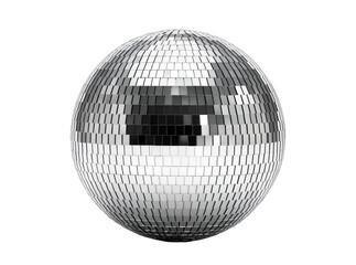 Isolated sparkling disco ball with reflective tiles for vibrant nightclub ambiance