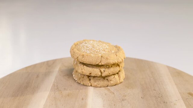 Stop motion animation of amaranth cookies appearing