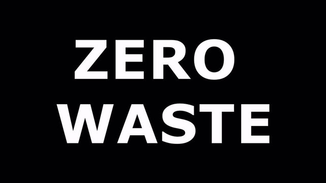 Zero Waste Bold Text Animation on Clean Background