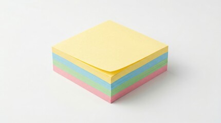 Fototapeta premium Multicolor sticky note stack on white background