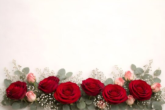 Fondo decorado con roas rojas