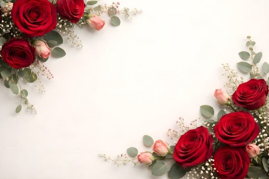 Fondo decorado con roas rojas