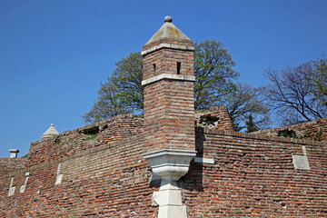 Watchtower Turret at Brick Wall Corner Belgrade Fortress © markobe