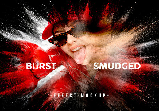 Burst Smudged Effect Mockup