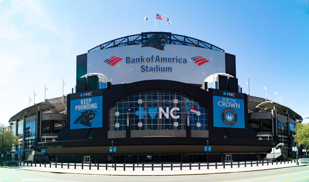 Bank of America Stadium, home of the Carolina Panthers and the Charlotte Football Club in Charlotte, NC
