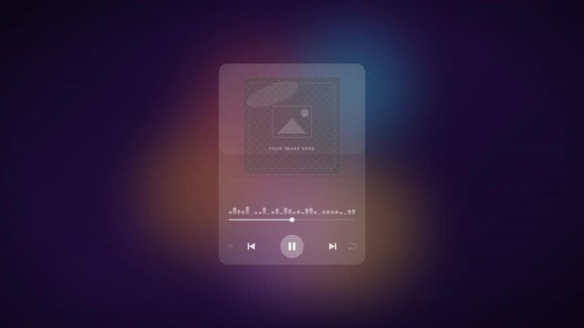 media player user interface motion graphic animation template