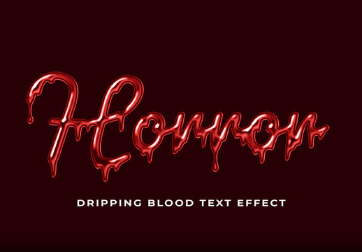 Dripping Blood Script Text Effect