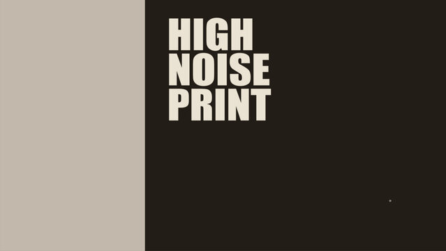 Minimalist typography poster featuring bold sans-serif text with a two-tone beige and black color block background