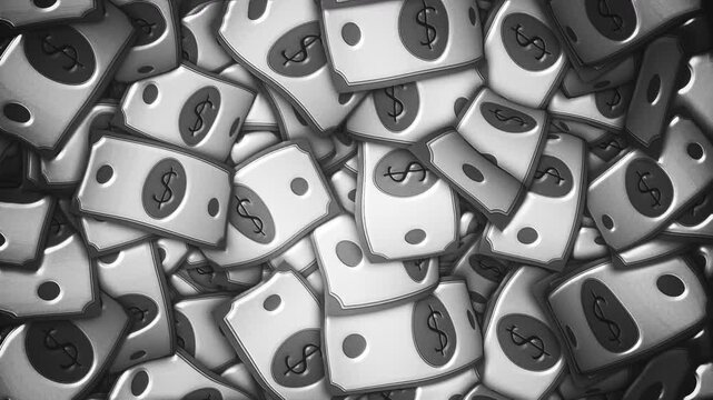 Dollar Cartoon Banknotes Animation Background, Loop
