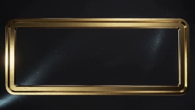 Sweeping comet streak crossing gold frame in starry sky after upper left light band, leaving spray