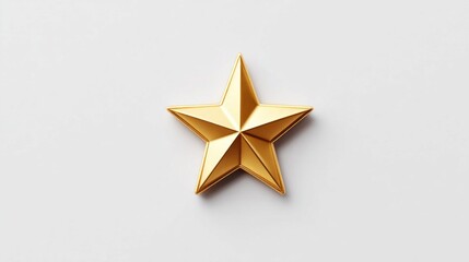 Fototapeta premium A single shiny golden star award on a clean white background, representing success