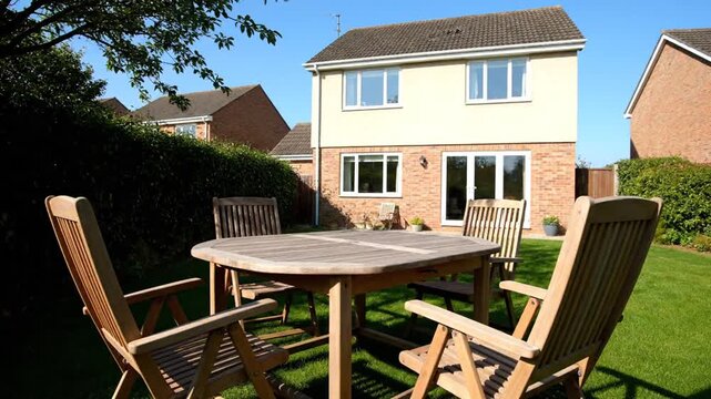 Backyard garden table outdoor.