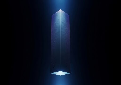 A massive monolithic structure floats within an infinite dark abyss, capturing a sense of profound silence and the vast scale of eternity, darkness, universe, voidness