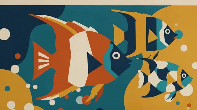 Vibrant Abstract Fish Underwater Illustration