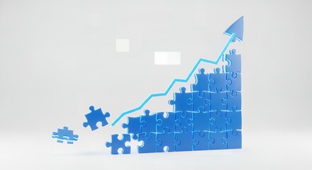 Fototapeta premium Puzzle Growth Chart Concept Stock Video - Business Strategy and Success Visualization for Financial Analysis and Data Presentation