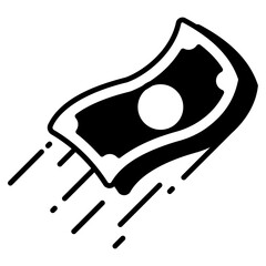 Fast Money Transfer Black Fill Icon