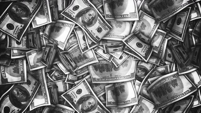 Dollar Cartoon Banknotes Animation Background, Loop
