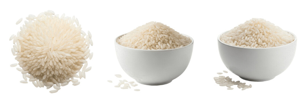 European premium white rice Oryza sativa polished long grain rice Europe staple rice raw uncooked зерна ориз isolated on white background studio shot