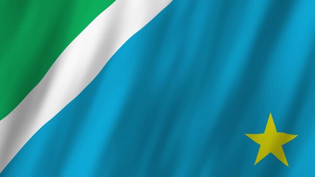 Mato Grosso do Sul State Flag Brazil 4K Realistic Waving MS Brasil Animation