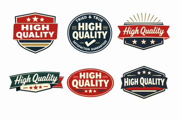Obraz premium High quality badges collection, vintage style labels and stickers offering guarantee, premium product emblems
