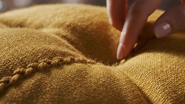 hand holding a sack of beans