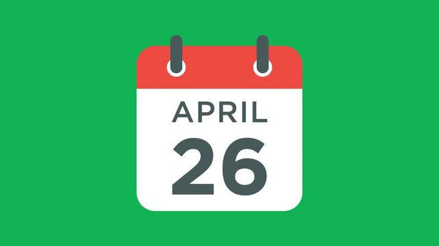calendar - April 26 icon illustration isolated vector sign symbol