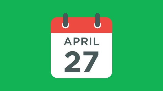 calendar - April 27 icon illustration isolated vector sign symbol