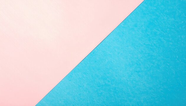 パステルピンクと鮮やかなブルーの2色が斜めに分割された、シンプルでミニマルなデザインのテクスチャ背景素材です。清潔感のある配色と紙のような質感が特徴で、広告やWebサイトのバナー、プレゼンテーションの背景として幅広く活用できる高品質な画像です。