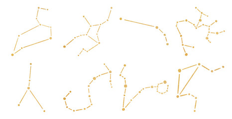 Golden constellation line art element set © Rawpixel.com