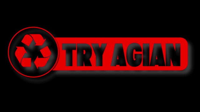 Try Again Green Screen 4K Video Animation