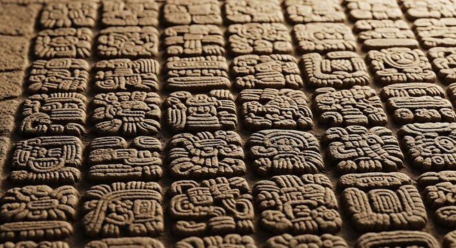 Ancient Mayan Glyphs - A Glimpse into History and Culture.