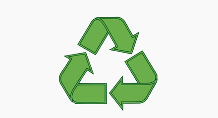 Obraz premium A green recycling symbol on a white background