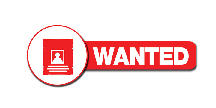 Wanted button Poster Vector