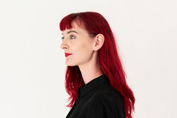 Profile portrait red-haired woman. © Rawpixel.com