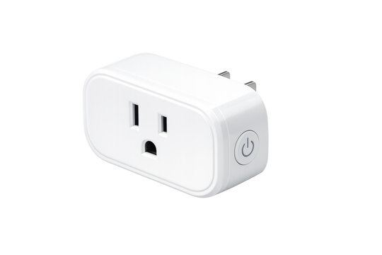 White smart plug enabling smart home automation and iot