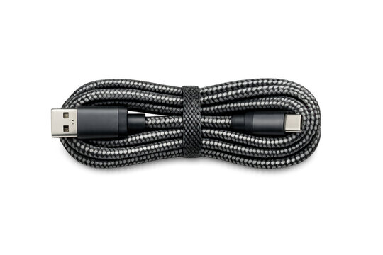 Braided usb cable with type c and type a connectors