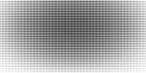 Dotted halftone gradient texture. Vanishing polka dot background. Repeating dots gradation pattern background. Black fading comic pop art overlay backdrop. Raster effect wallpaper. Vector halftone © Isma