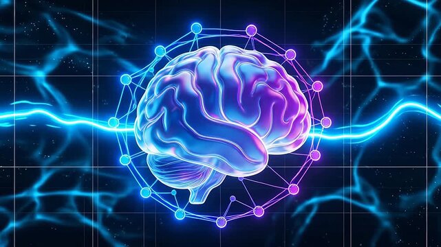 Neural network brain illustration