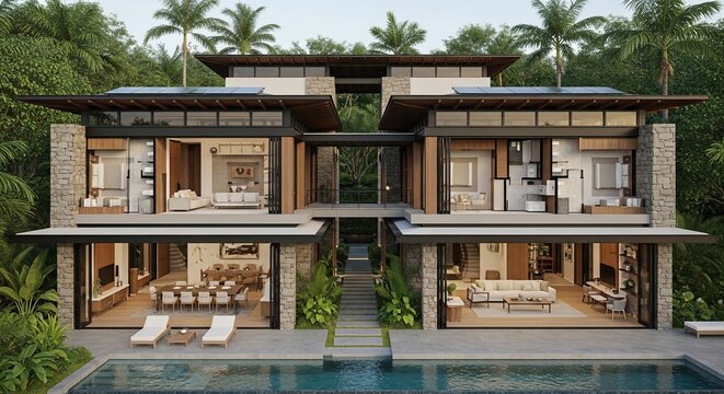 Modern luxury villa exterior