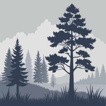 High Contrast Vector Silhouette of a Tall Detailed Figure in Minimal Graphic Style