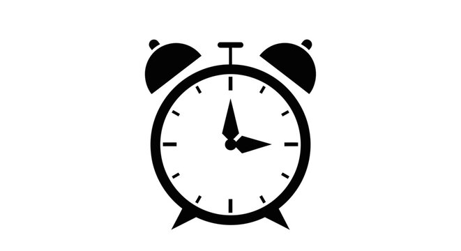 Black and white old fashioned alarm clock.