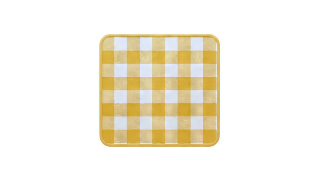 Yellow and White Gingham Pattern Square