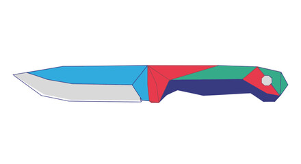 Fototapeta premium Colorful kitchen knife with handle.