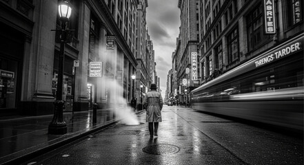 Man Walking in City Street. © dd