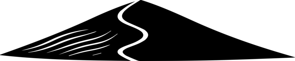 Dynamic abstract mountain peak with flowing lines suggesting wind or journey, perfect for adventure or progress themes © Ahsan