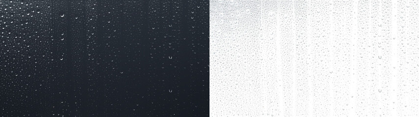 Heavy rain droplets on glass with clean transparent background © CreativePix