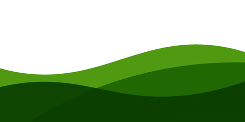 Obraz premium Green Abstract Wavy Background with Gradient Fluid Shapes Modern Vector Design
