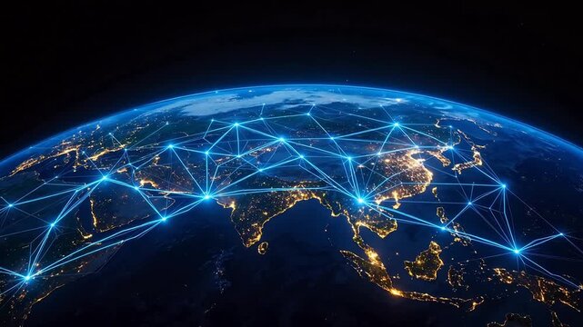 Global network connections on Earth